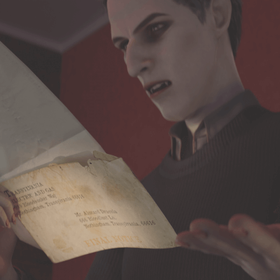 1980s Dracula Dad Opens Electricity Bill