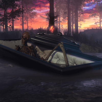 Skeleton in the swamp