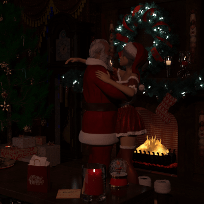 Kissing Santa Claus Fantasy
