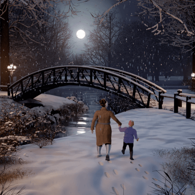 Winter Fantasy - Walking Together in the Snow