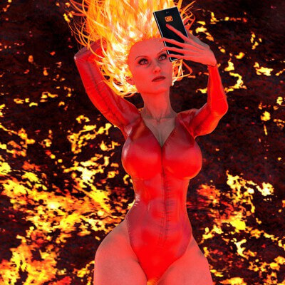 Red devil selfie