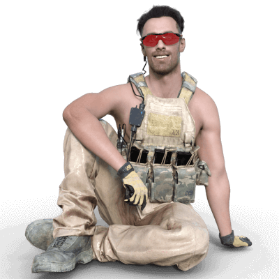 Pick up weapon. Guarding our homeland