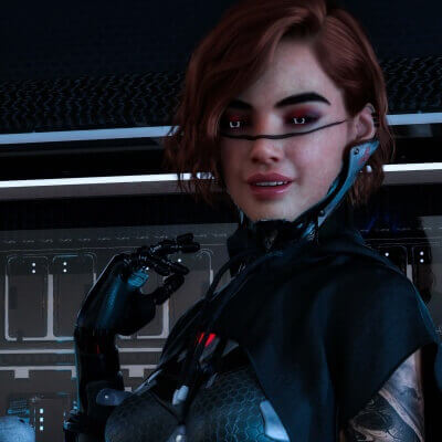 Cyborg and her Robot Rabbit