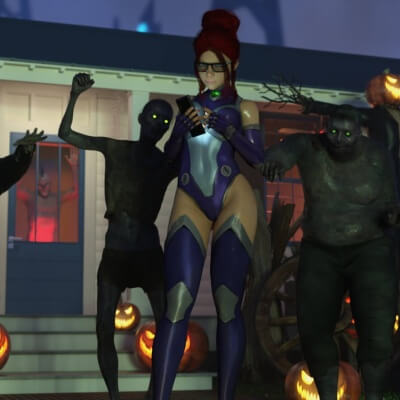Wrong house for the Halloween costume party