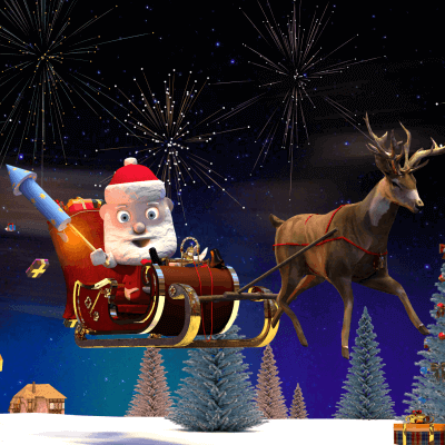 Christmas with northern lights.
