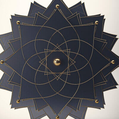 Golden-Black Snow Crystal