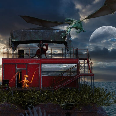 The lady with dragons
