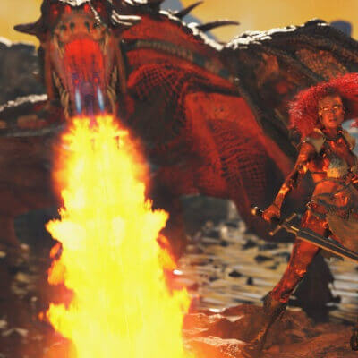 sorceress and her dragon