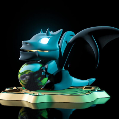 Little dragon holds the map.