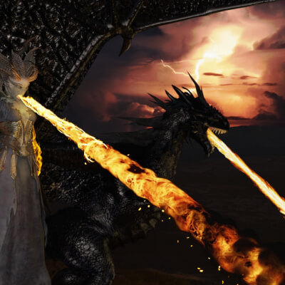 Queen Firestorm and her Dragon.