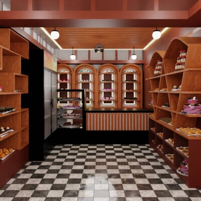 A bakery showcase