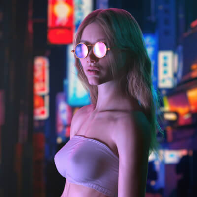 I Just Dont Care Cyberpunk street scene
