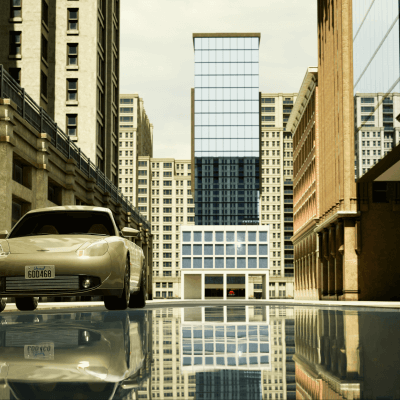 Large Puddle on Road