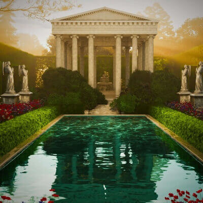 Elysian Sunset at the Neoclassical Garden
