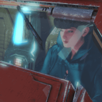 Reflection on Rachael in spinner