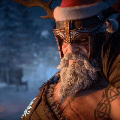 Viking Santa Delivering Gifts at Any Cost