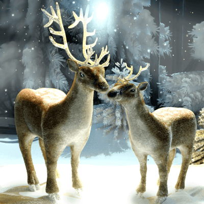Magic deers in the forest