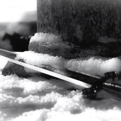Melting snow reveals the past