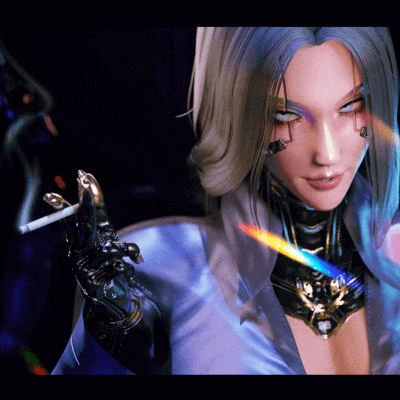 Sexy Cybernetic Female Fighter