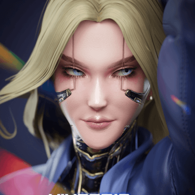 Sexy Cybernetic Female Fighter