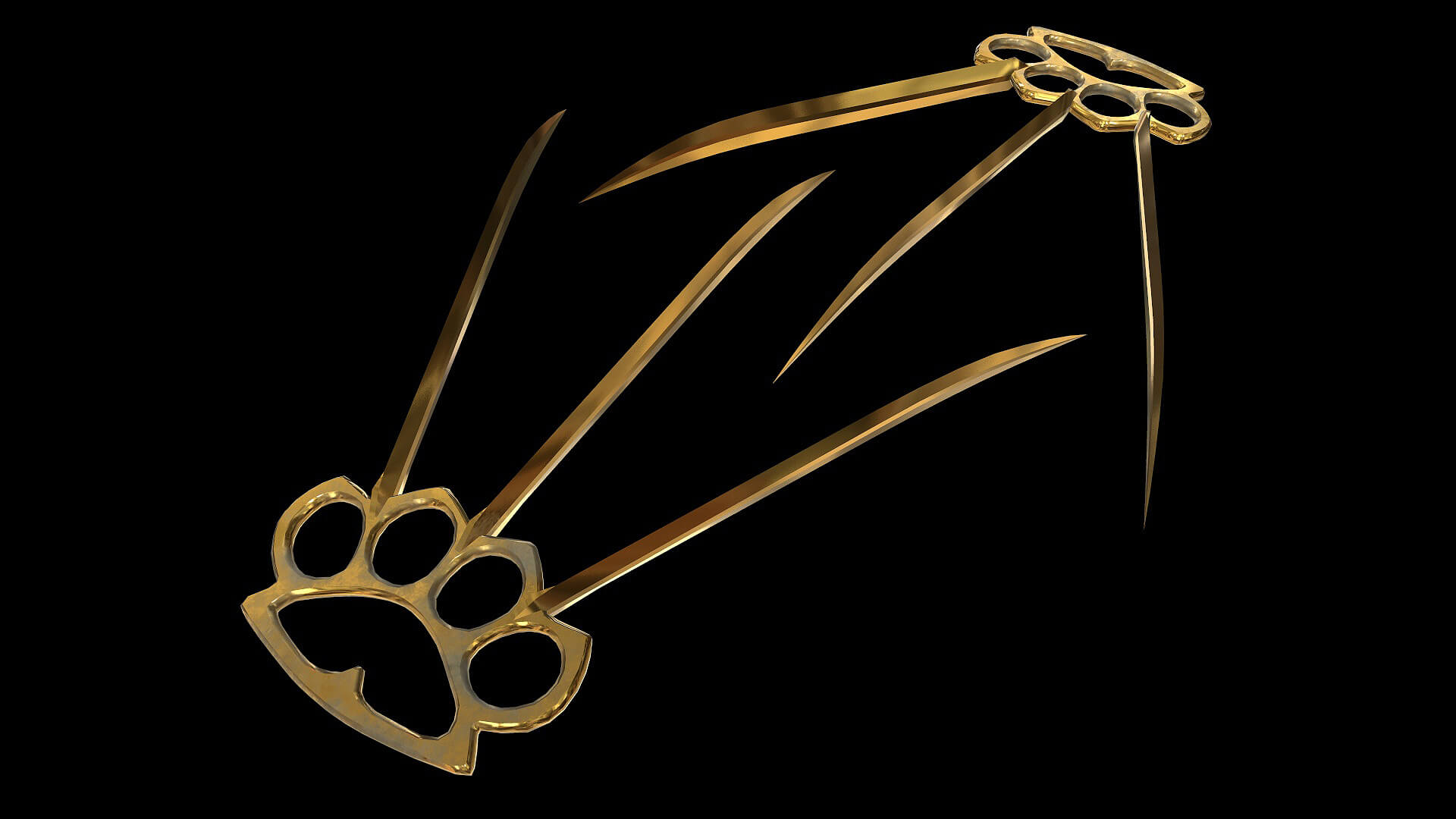 Brass Knuckles With Knife Claws 3D Model by Franklin Fireheart