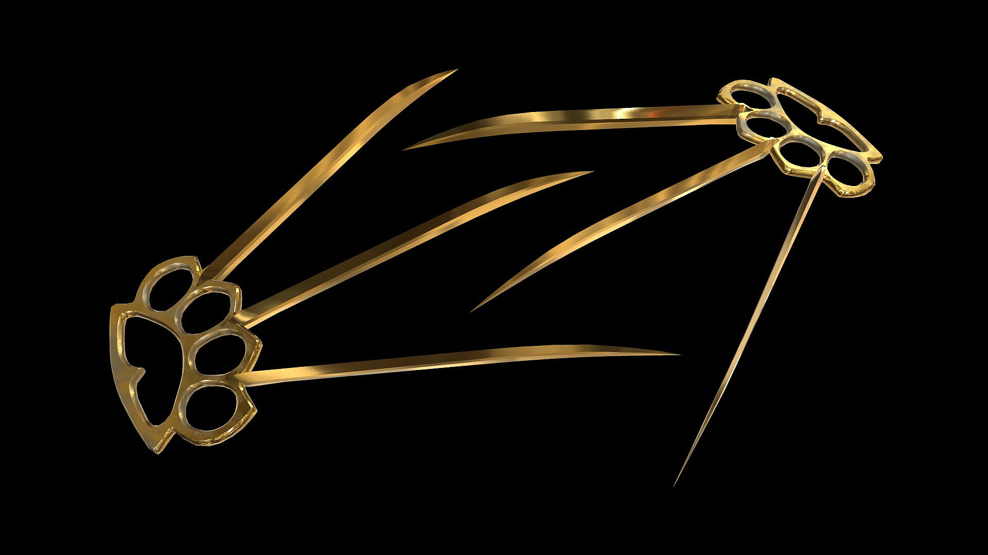 Brass Knuckles With Knife Claws 3D Model by Franklin Fireheart