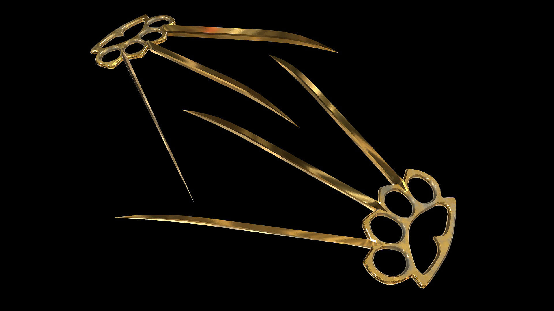 Brass Knuckles With Knife Claws 3D Model by Franklin Fireheart