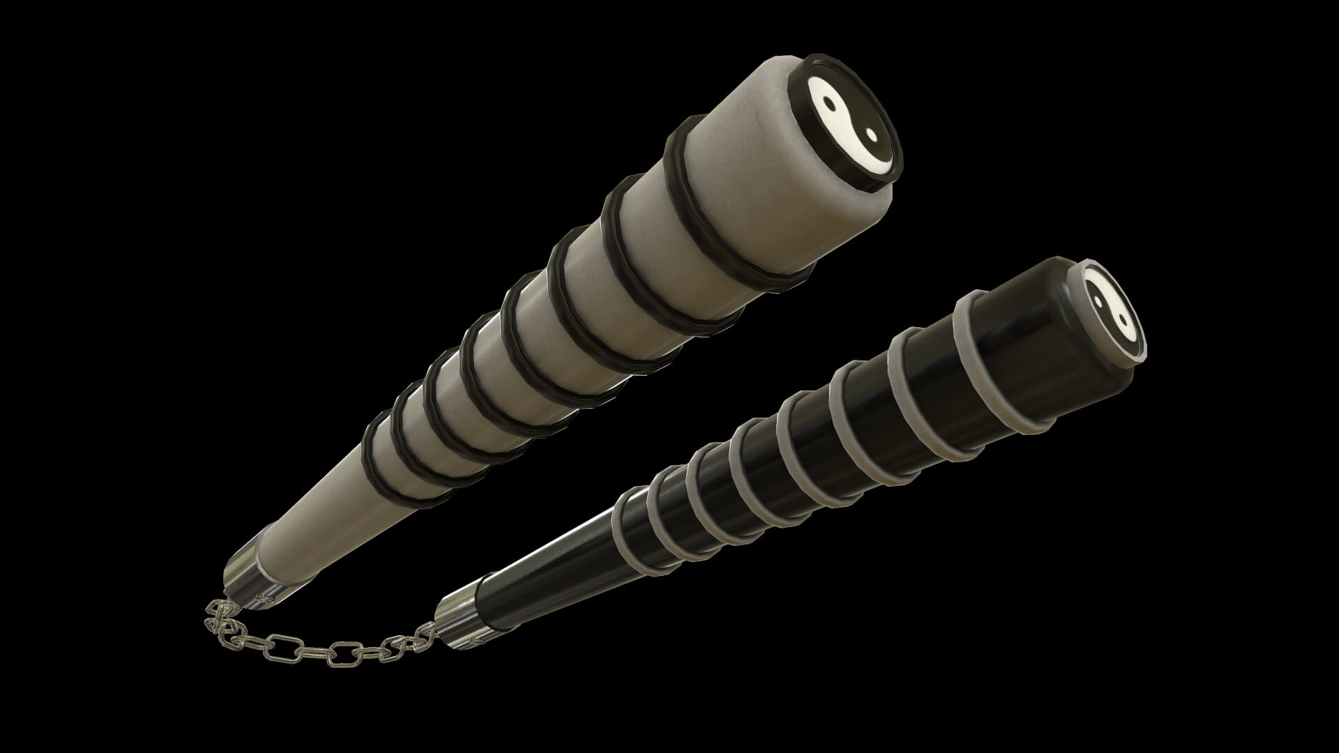 Nunchucks Yin Yang Nunchaku 3D Model by Franklin Fireheart