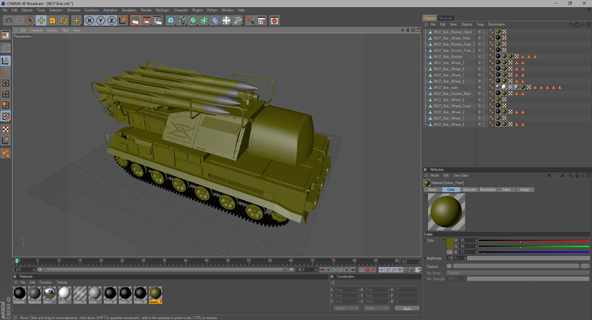 9K37 Buk Missile System (SA-11) 3D Model by frezzy