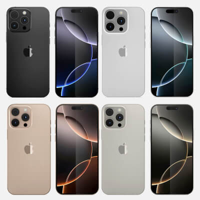 All The Colors of The Apple iPhone 16 Pro Max Titanium - 3D Model by frezzy