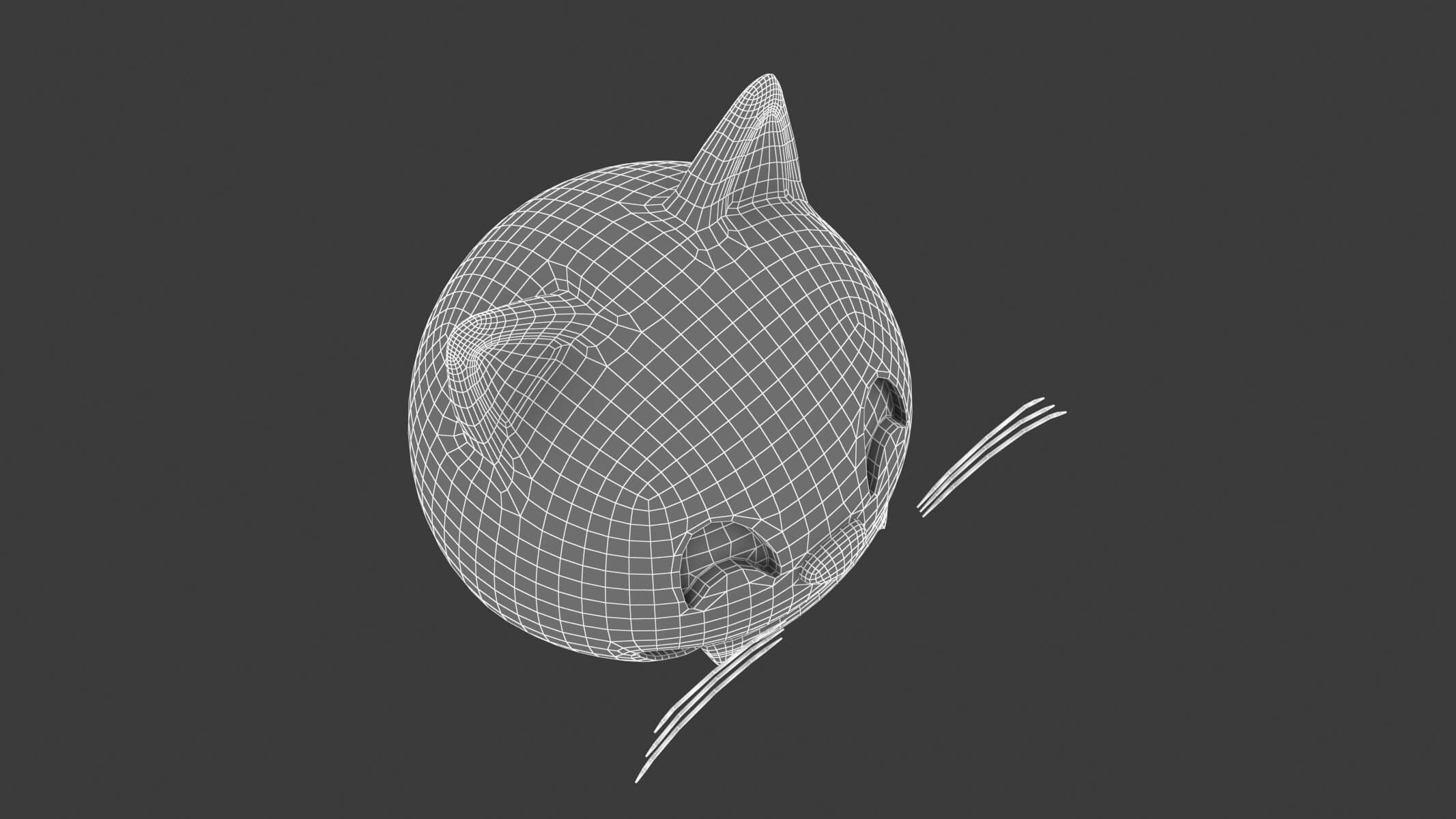 Apple Grinning Cat With Smiling Eyes - 3D Model by frezzy