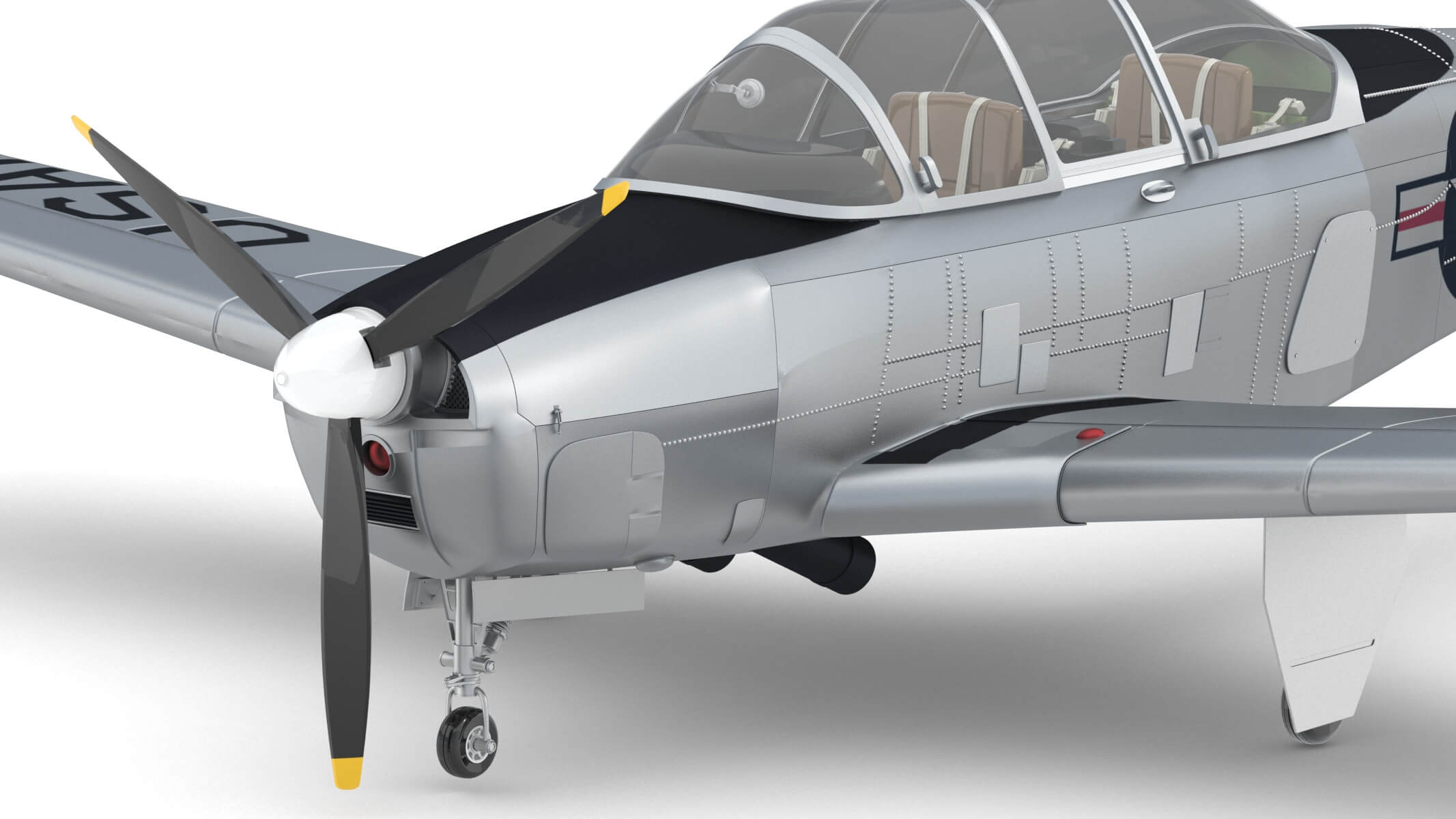 Beechcraft T34 Mentor 3D Model by frezzy