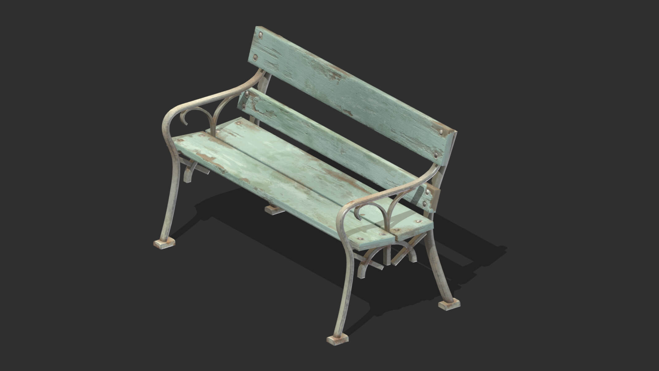 Bench 10 Low Poly - 3D Model by frezzy