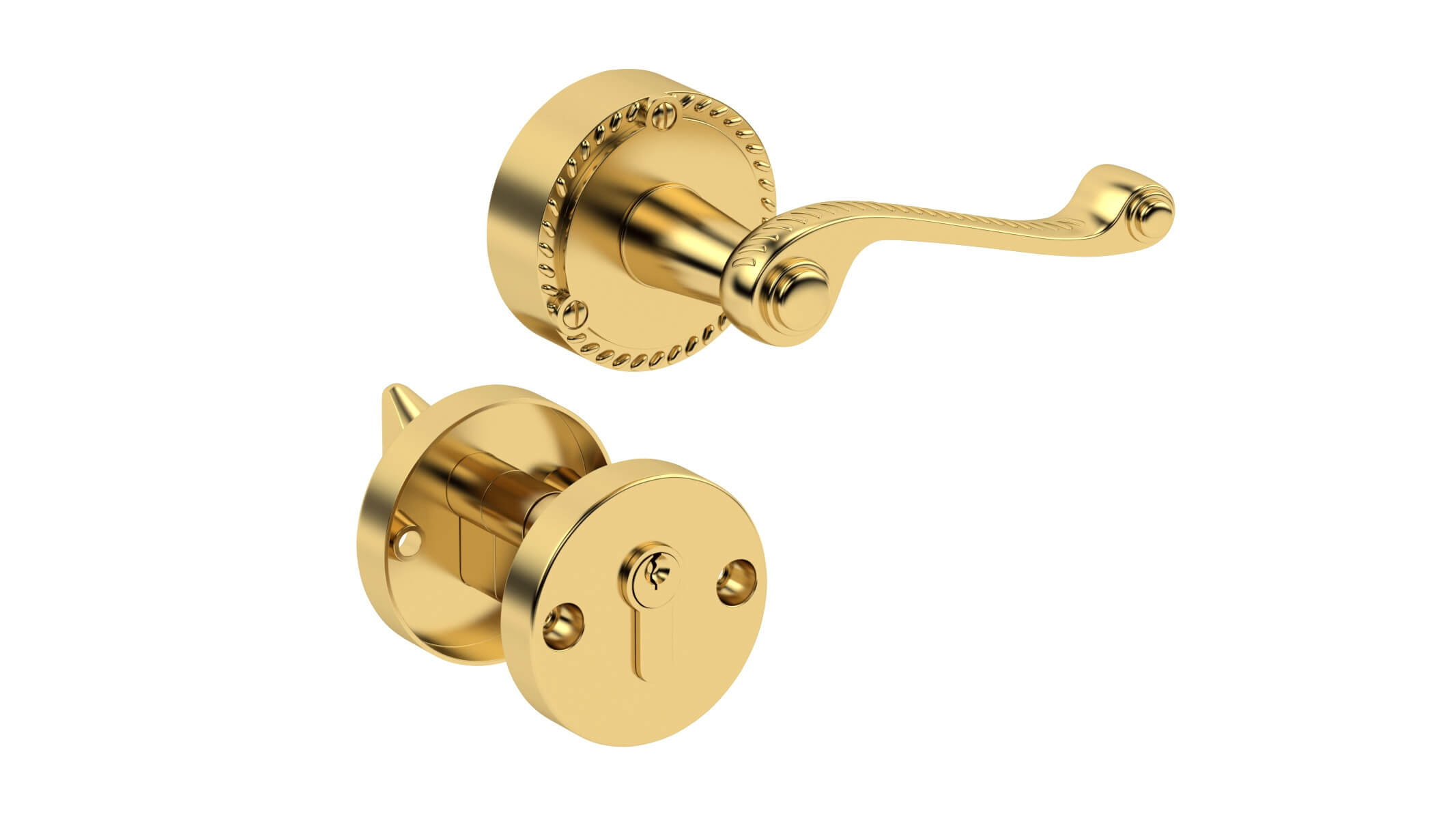 Carlisle Brass Door Handle Brass 3D Model by frezzy