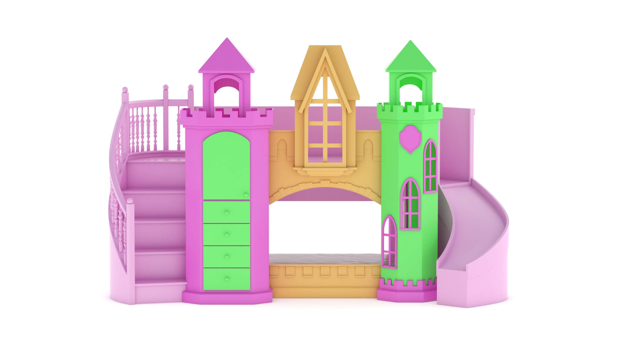 Castle Bed Kid Room 3D Model by frezzy
