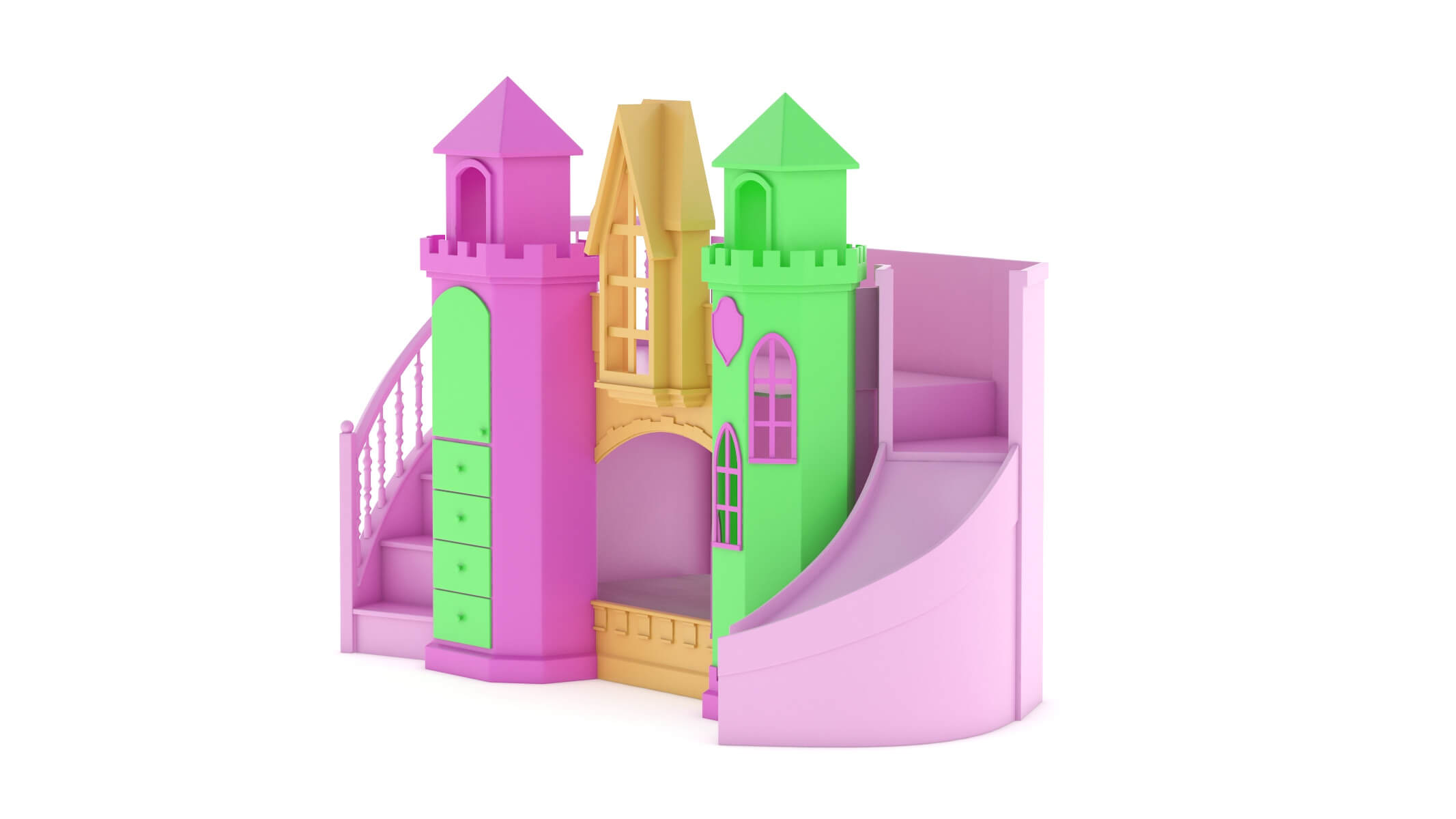 Castle Bed Kid Room 3D Model by frezzy