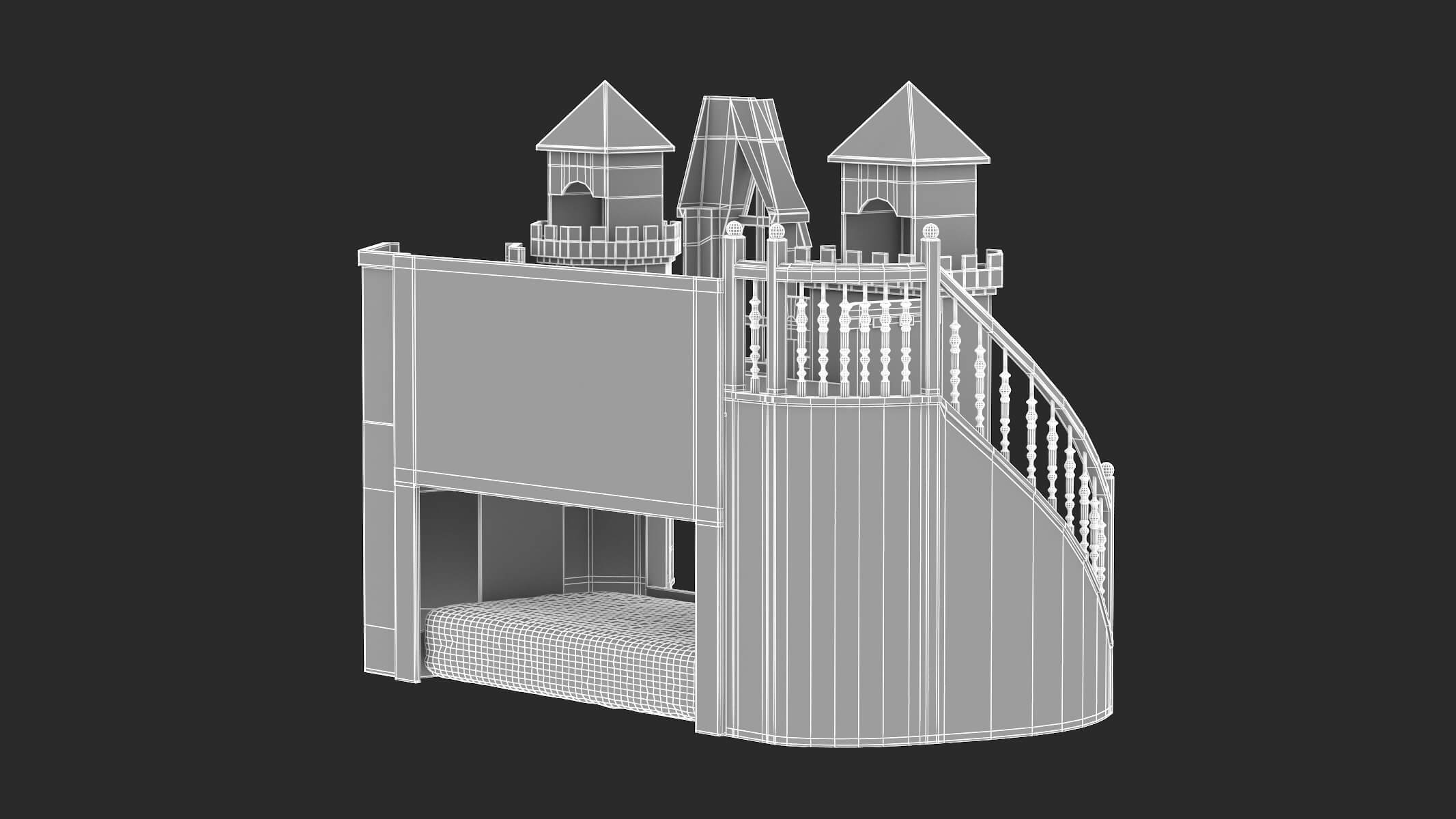 Castle Bed Kid Room 3D Model by frezzy