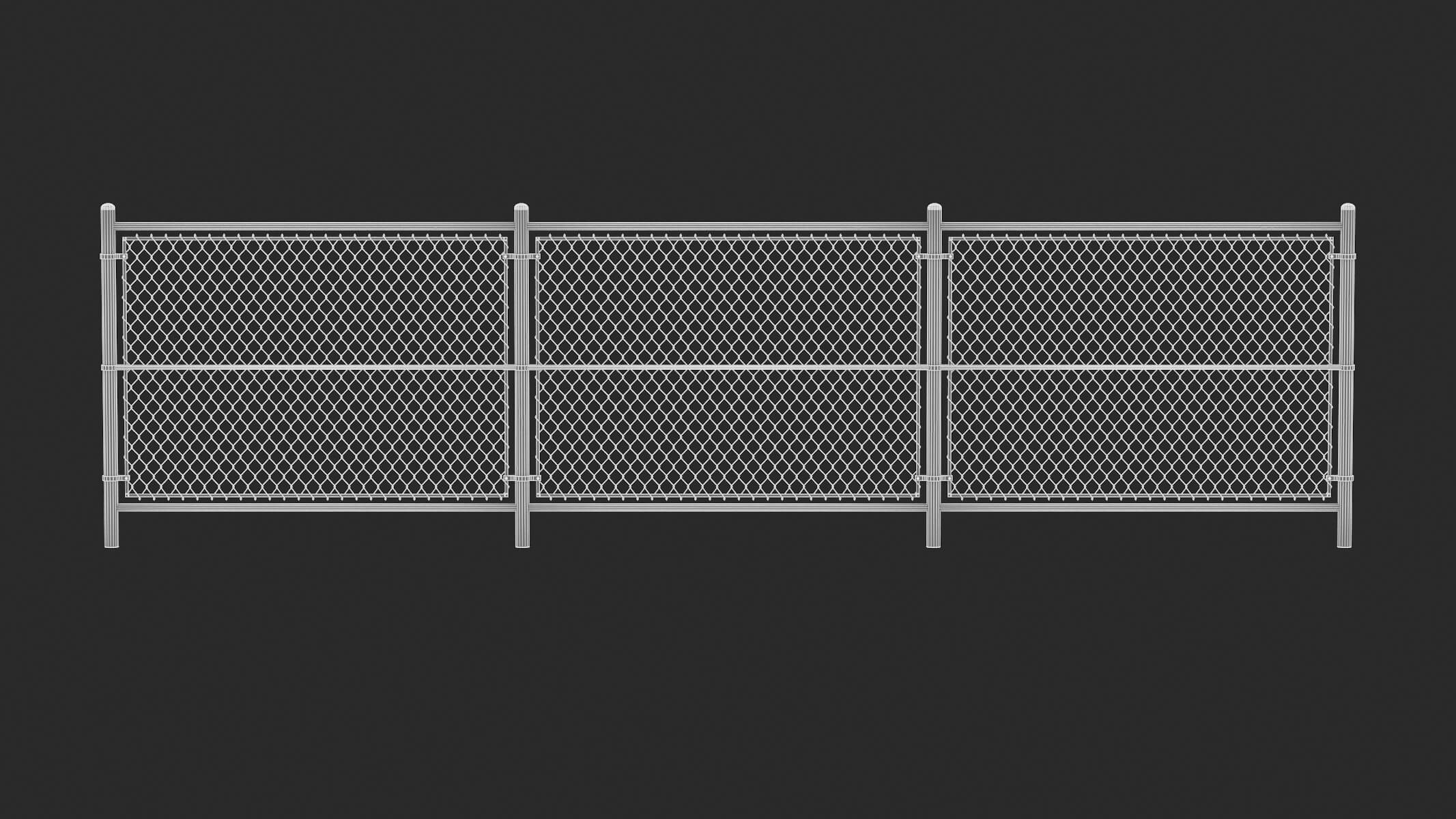 Chain Link Fence 3D Model by frezzy