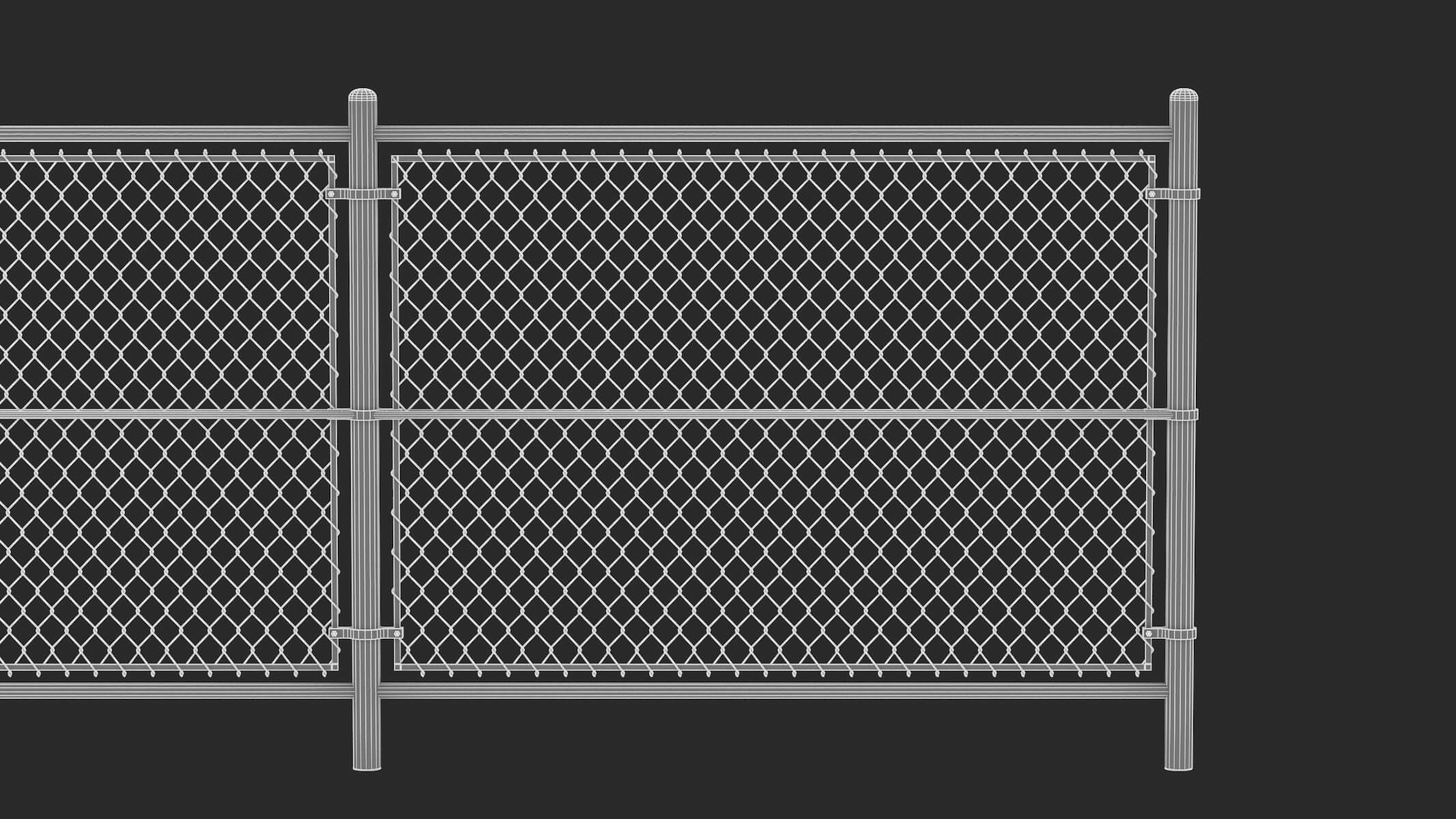 Chain Link Fence 3D Model by frezzy