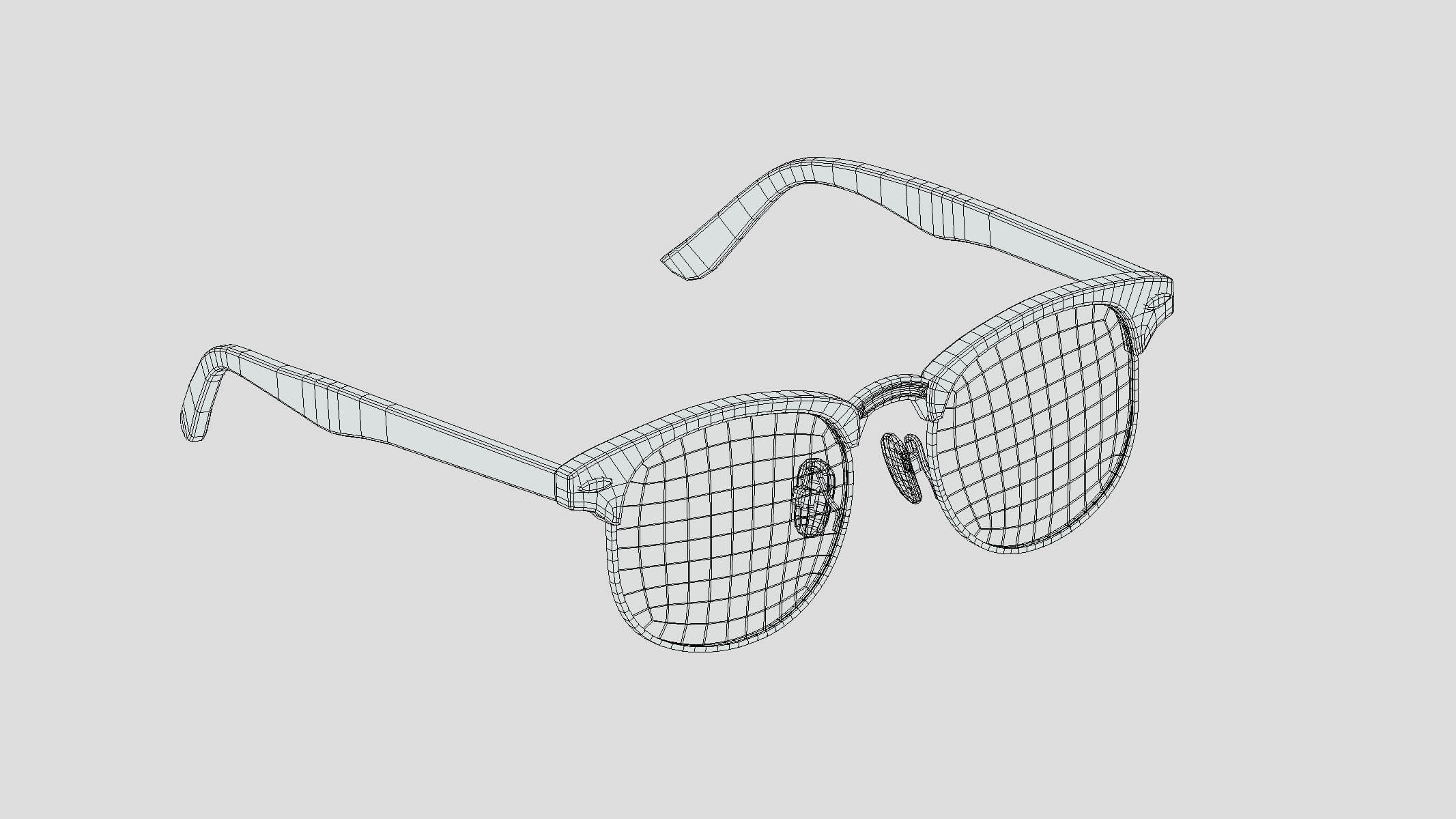 Classic Half Frame Glasses Low Poly 3D Model by frezzy