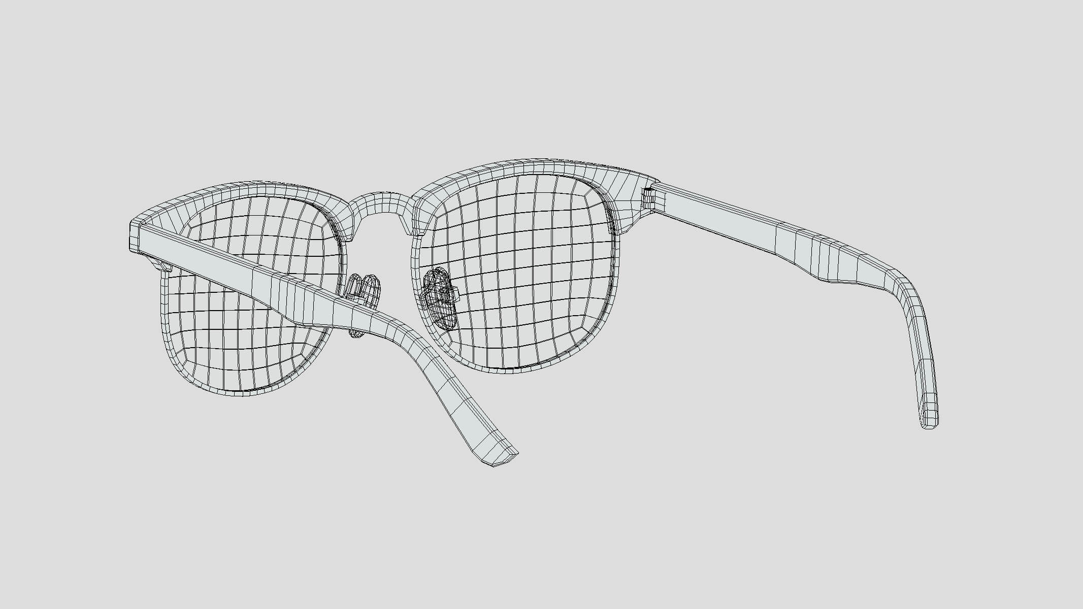 Classic Half Frame Glasses Low Poly 3D Model by frezzy