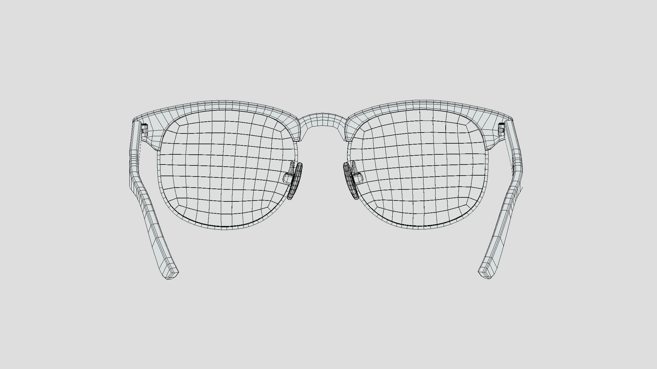 Classic Half Frame Glasses Low Poly 3D Model by frezzy
