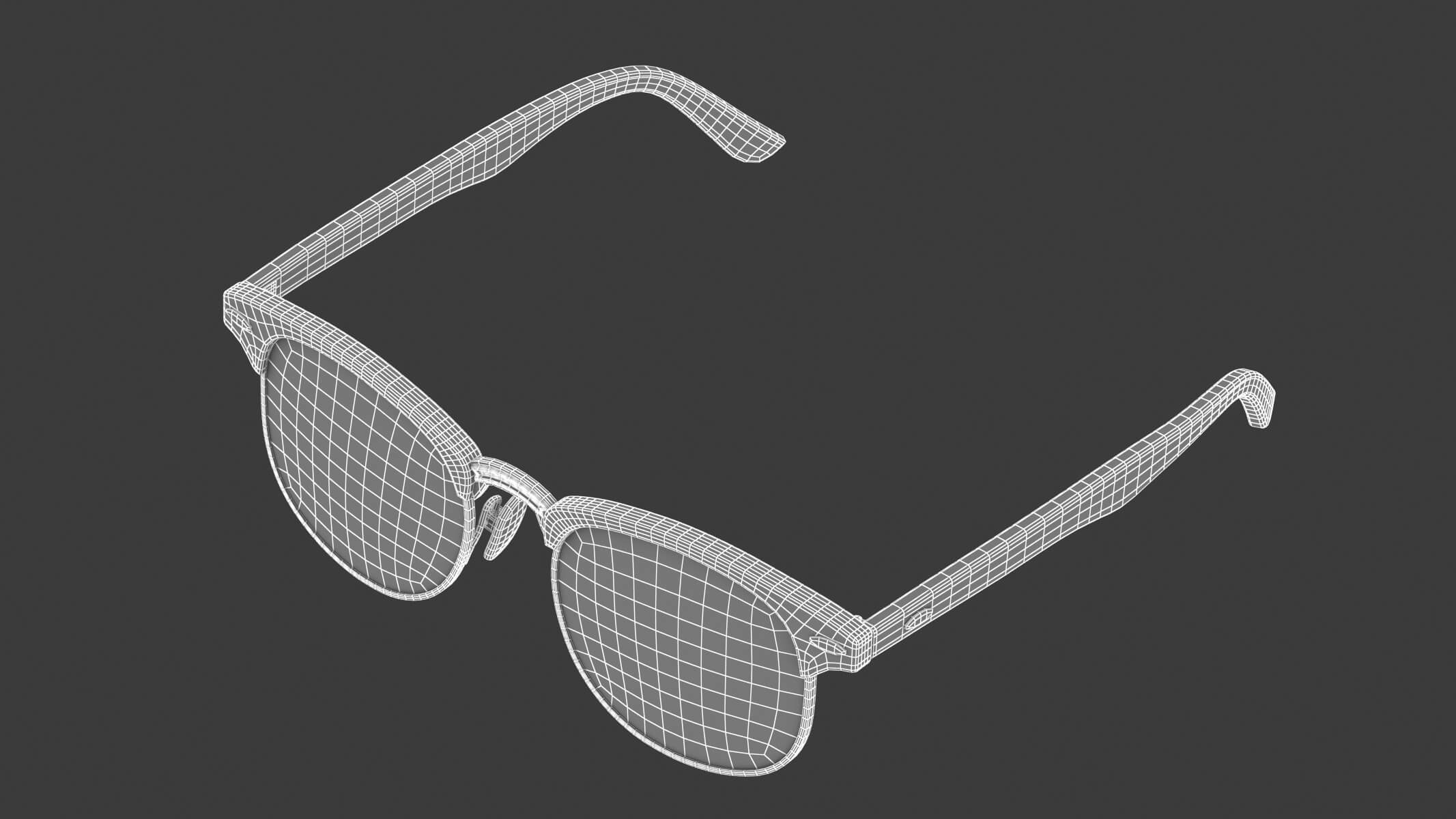 Classic Half Frame Glasses 3D Model by frezzy