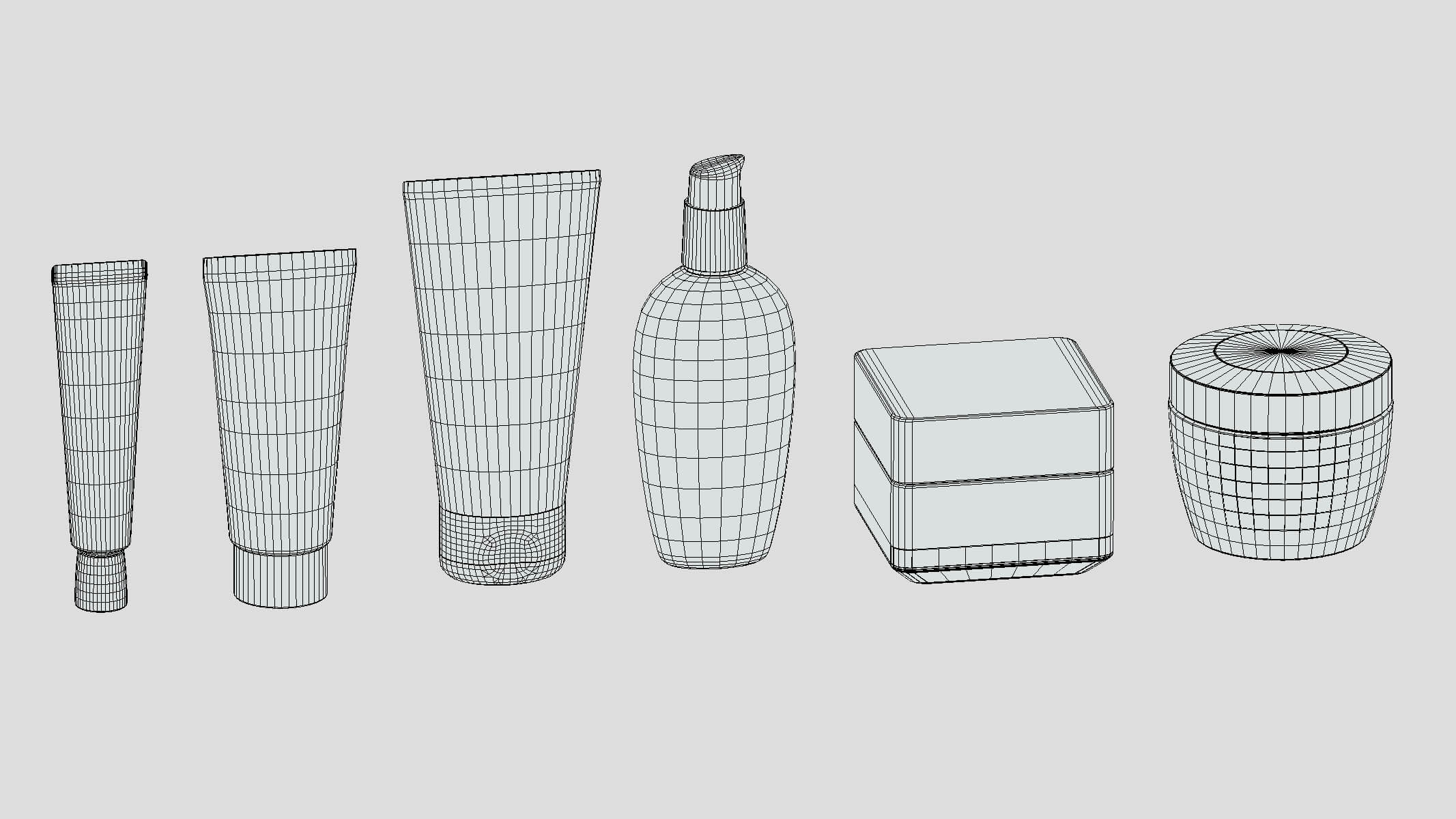 Cosmetics Set Low Poly - 3D Model by frezzy