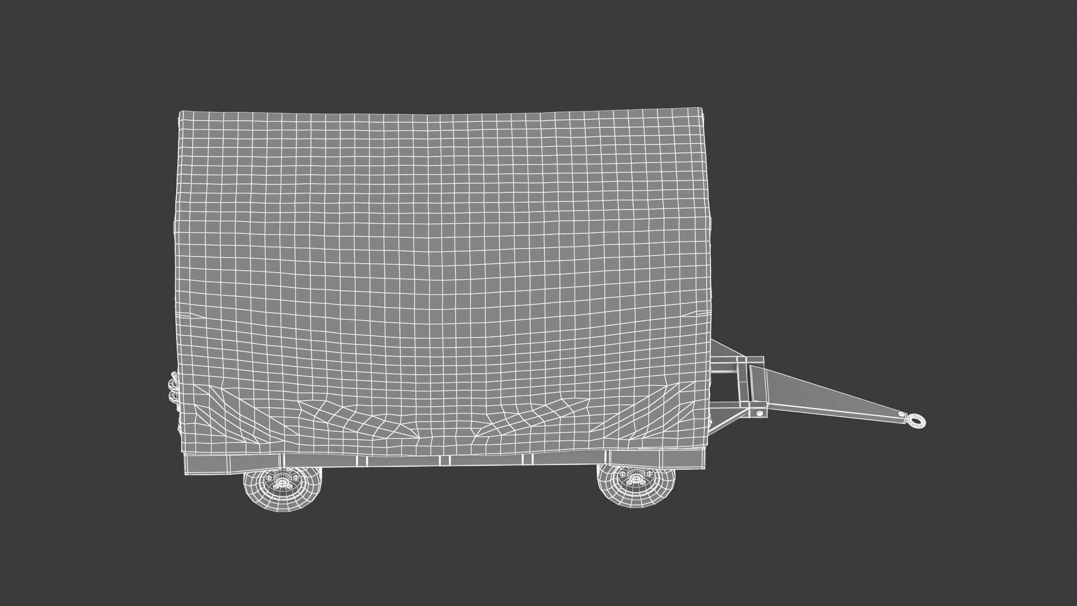 Covered Airport Luggage Trailer 3D Model by frezzy