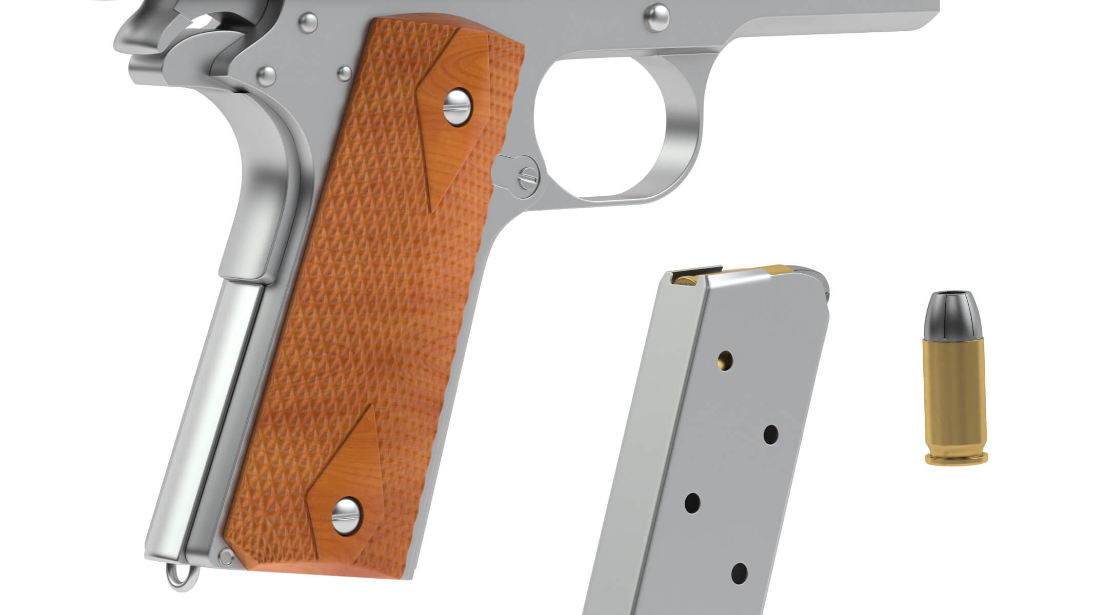 Dan Wesson M1911 ACP Pistol 3D Model by frezzy