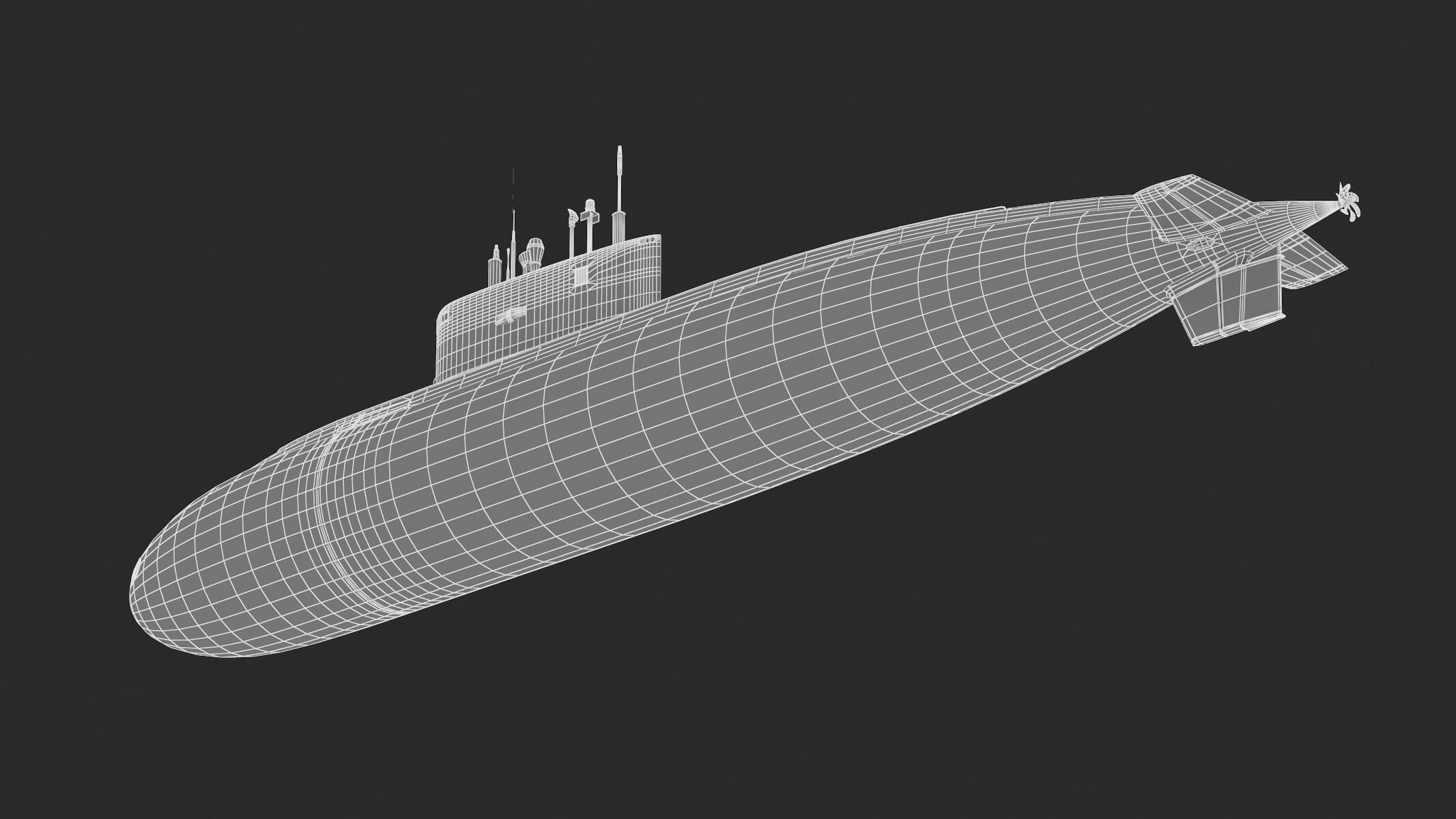 Diesel Electric Submarine Kilo Class Russian - 3D Model by frezzy