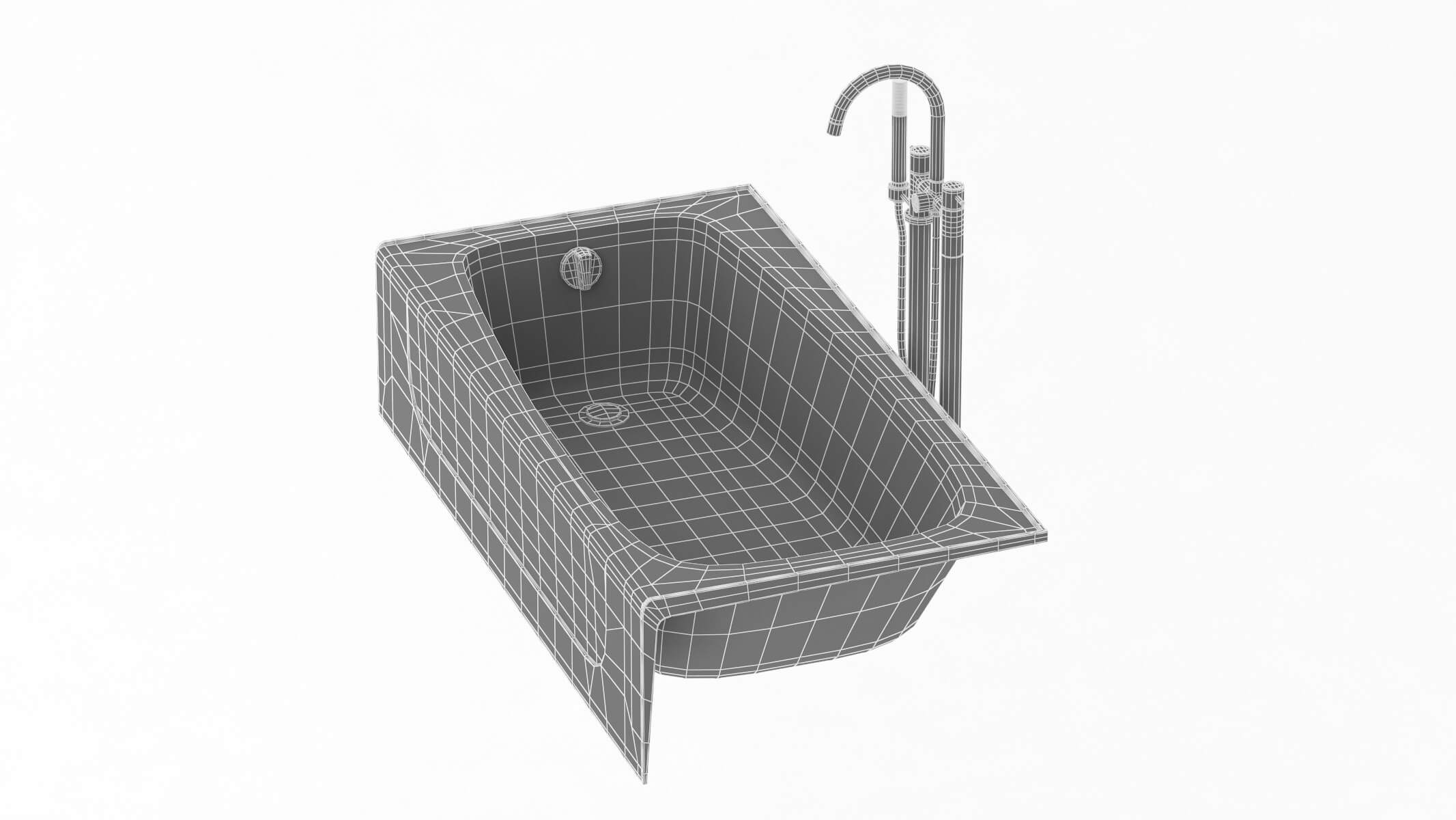 Enameled Cast Iron Bathtub 3D Model by frezzy