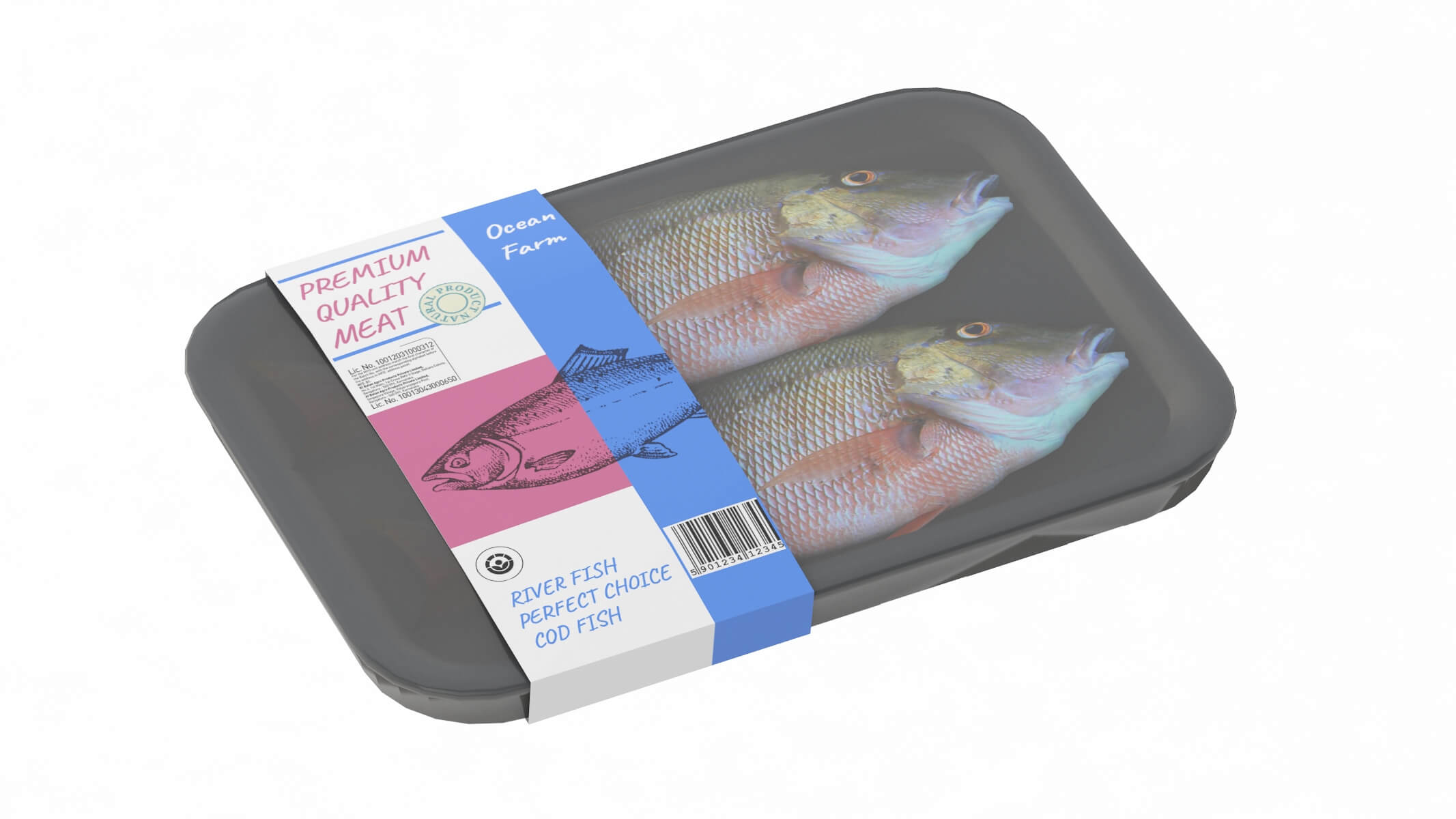 Frozen Fish Low Poly - 3D Model by frezzy