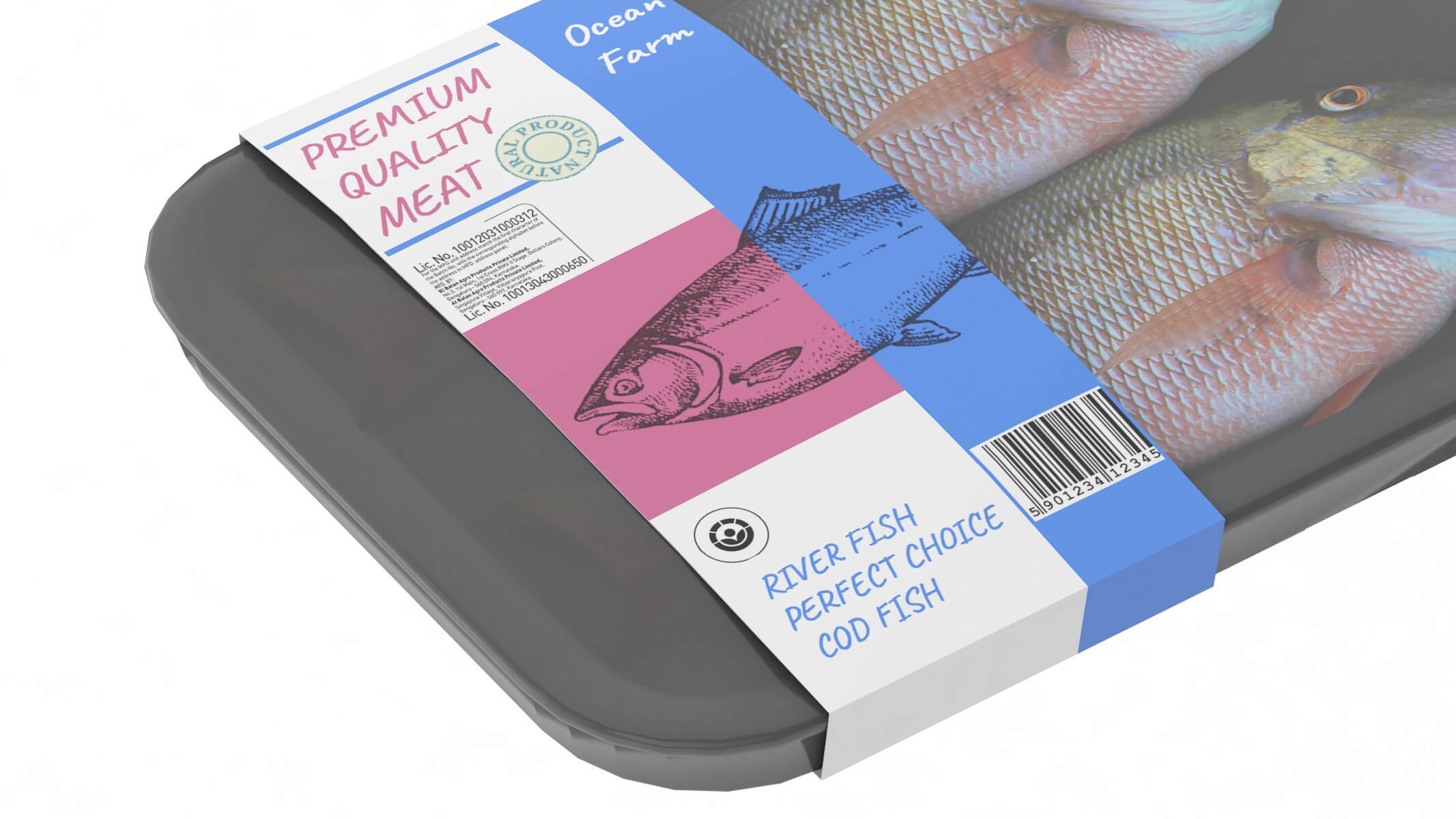 Frozen Fish Low Poly - 3D Model by frezzy